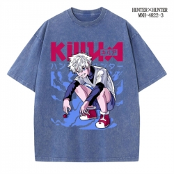 HunterXHunter Anime peripheral pure cotton washed and worn T-shirt from S to 4XL
