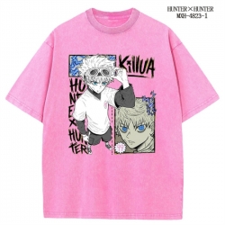 HunterXHunter Anime peripheral pure cotton washed and worn T-shirt from S to 4XL