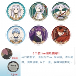 Frieren: Beyond Journey's Anime Matte film brooch badge 75MM a set of 6