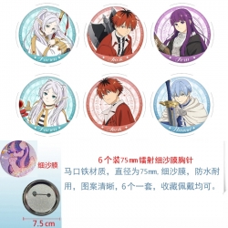 Frieren: Beyond Journey's Anime Fine sand film brooch badge 75MM a set of 6