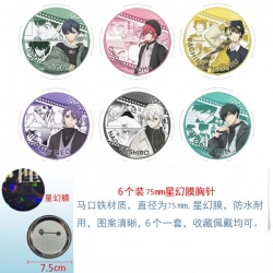 BLUE LOCK Anime Star Illusion Film Brooch Badge 75MM a set of 6