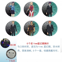 Solo Leveling:Arise Anime Star Illusion Film Brooch Badge 75MM a set of 6