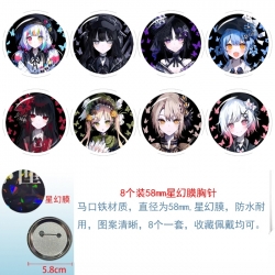 Magic Maiden Anime round Astral membrane brooch badge 58MM a set of 8