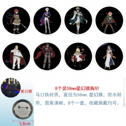 Punish the Brave Anime round Astral membrane brooch badge 58MM a set of 8