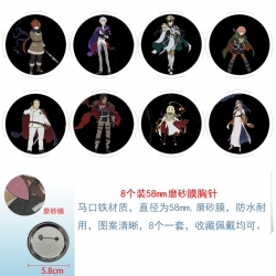 Punish the Brave Anime round scrub film brooch badge 58MM a set of 8