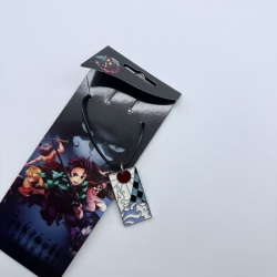 Demon Slayer Kimets Anime peripheral leather rope necklace pendant jewelry price for 5 pcs