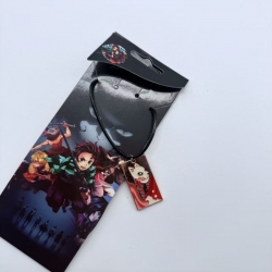 Demon Slayer Kimets Anime peripheral leather rope necklace pendant jewelry price for 5 pcs