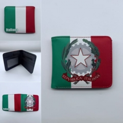 Italy Full color Two fold short card case wallet 11X9.5CM