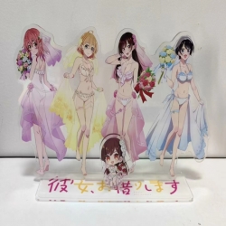 Rent-A-Girlfriend Anime Around New Laser Acrylic keychain Standing Plates 25cm