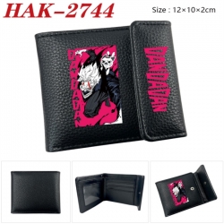 DANDADAN Anime Litchi Pattern Hidden Buckle Half Fold Printed Wallet 12X10X2CM