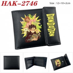 DANDADAN Anime Litchi Pattern Hidden Buckle Half Fold Printed Wallet 12X10X2CM