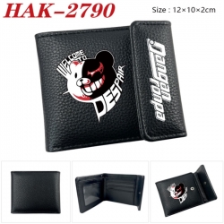 Dangan-Ronpa Anime Litchi Pattern Hidden Buckle Half Fold Printed Wallet 12X10X2CM