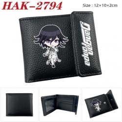 Dangan-Ronpa Anime Litchi Pattern Hidden Buckle Half Fold Printed Wallet 12X10X2CM