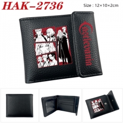 Castlevania Anime Litchi Pattern Hidden Buckle Half Fold Printed Wallet 12X10X2CM