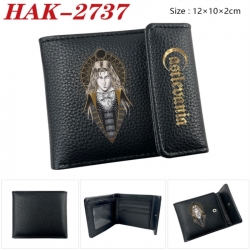Castlevania Anime Litchi Pattern Hidden Buckle Half Fold Printed Wallet 12X10X2CM