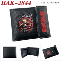 Fullmetal Alchemist Anime Litchi Pattern Hidden Buckle Half Fold Printed Wallet 12X10X2CM
