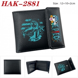 One Piece Anime Litchi Pattern Hidden Buckle Half Fold Printed Wallet 12X10X2CM