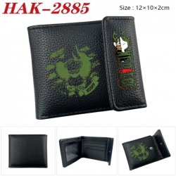 One Piece Anime Litchi Pattern Hidden Buckle Half Fold Printed Wallet 12X10X2CM