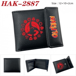 Naruto Anime Litchi Pattern Hidden Buckle Half Fold Printed Wallet 12X10X2CM