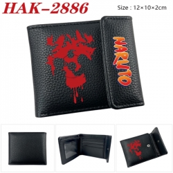 Naruto Anime Litchi Pattern Hidden Buckle Half Fold Printed Wallet 12X10X2CM