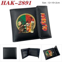 Naruto Anime Litchi Pattern Hidden Buckle Half Fold Printed Wallet 12X10X2CM