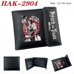 Shingeki no Kyojin Anime Litchi Pattern Hidden Buckle Half Fold Printed Wallet 12X10X2CM