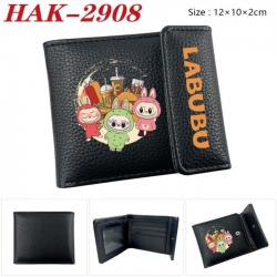 Labubu Anime Litchi Pattern Hidden Buckle Half Fold Printed Wallet 12X10X2CM