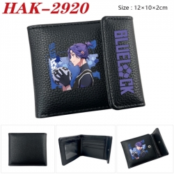 BLUE LOCK Anime Litchi Pattern Hidden Buckle Half Fold Printed Wallet 12X10X2CM