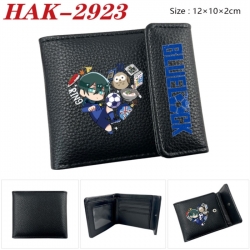 BLUE LOCK Anime Litchi Pattern Hidden Buckle Half Fold Printed Wallet 12X10X2CM