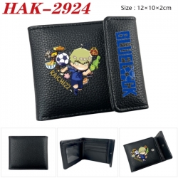 BLUE LOCK Anime Litchi Pattern Hidden Buckle Half Fold Printed Wallet 12X10X2CM