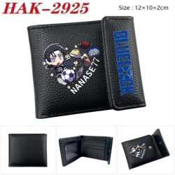 BLUE LOCK Anime Litchi Pattern Hidden Buckle Half Fold Printed Wallet 12X10X2CM