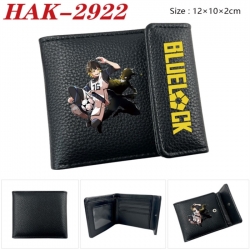 BLUE LOCK Anime Litchi Pattern Hidden Buckle Half Fold Printed Wallet 12X10X2CM