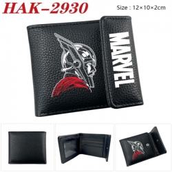 Marvel Anime Litchi Pattern Hidden Buckle Half Fold Printed Wallet 12X10X2CM