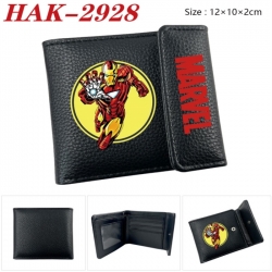 Marvel Anime Litchi Pattern Hidden Buckle Half Fold Printed Wallet 12X10X2CM