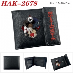 Death note Anime Litchi Pattern Hidden Buckle Half Fold Printed Wallet 12X10X2CM