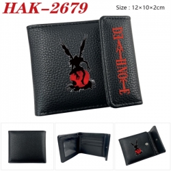 Death note Anime Litchi Pattern Hidden Buckle Half Fold Printed Wallet 12X10X2CM