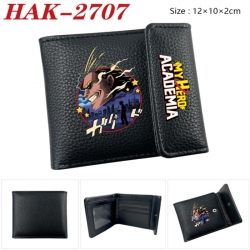 My Hero Academia Anime Litchi Pattern Hidden Buckle Half Fold Printed Wallet 12X10X2CM