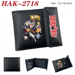 Fairy tail Anime Litchi Pattern Hidden Buckle Half Fold Printed Wallet 12X10X2CM