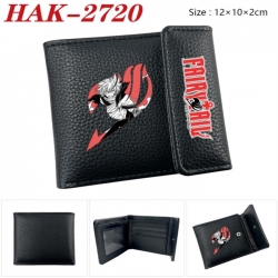 Fairy tail Anime Litchi Pattern Hidden Buckle Half Fold Printed Wallet 12X10X2CM