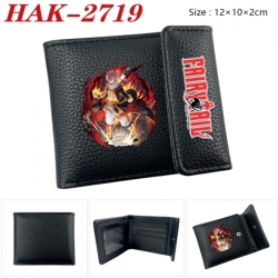Fairy tail Anime Litchi Pattern Hidden Buckle Half Fold Printed Wallet 12X10X2CM