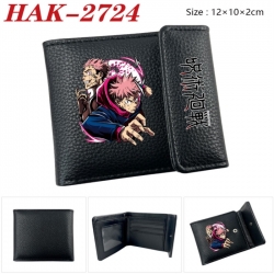 Jujutsu Kaisen Anime Litchi Pattern Hidden Buckle Half Fold Printed Wallet 12X10X2CM