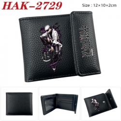 Jujutsu Kaisen Anime Litchi Pattern Hidden Buckle Half Fold Printed Wallet 12X10X2CM
