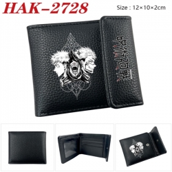 Jujutsu Kaisen Anime Litchi Pattern Hidden Buckle Half Fold Printed Wallet 12X10X2CM