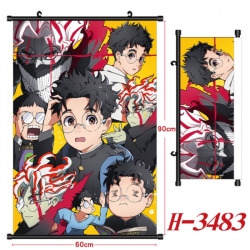 DANDADAN Anime Black Plastic Rod Canvas Painting Wall Scroll 60X90CM