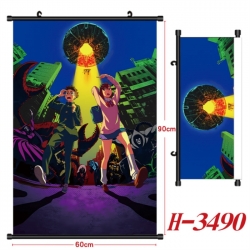 DANDADAN Anime Black Plastic Rod Canvas Painting Wall Scroll 60X90CM