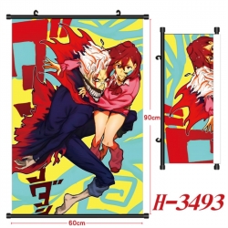 DANDADAN Anime Black Plastic Rod Canvas Painting Wall Scroll 60X90CM