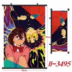 DANDADAN Anime Black Plastic Rod Canvas Painting Wall Scroll 60X90CM