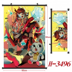 DANDADAN Anime Black Plastic Rod Canvas Painting Wall Scroll 60X90CM