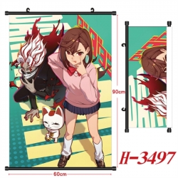 DANDADAN Anime Black Plastic Rod Canvas Painting Wall Scroll 60X90CM