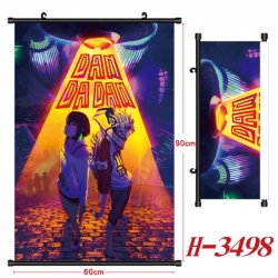 DANDADAN Anime Black Plastic Rod Canvas Painting Wall Scroll 60X90CM